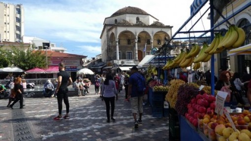 Het gezellige Monastiraki plein.